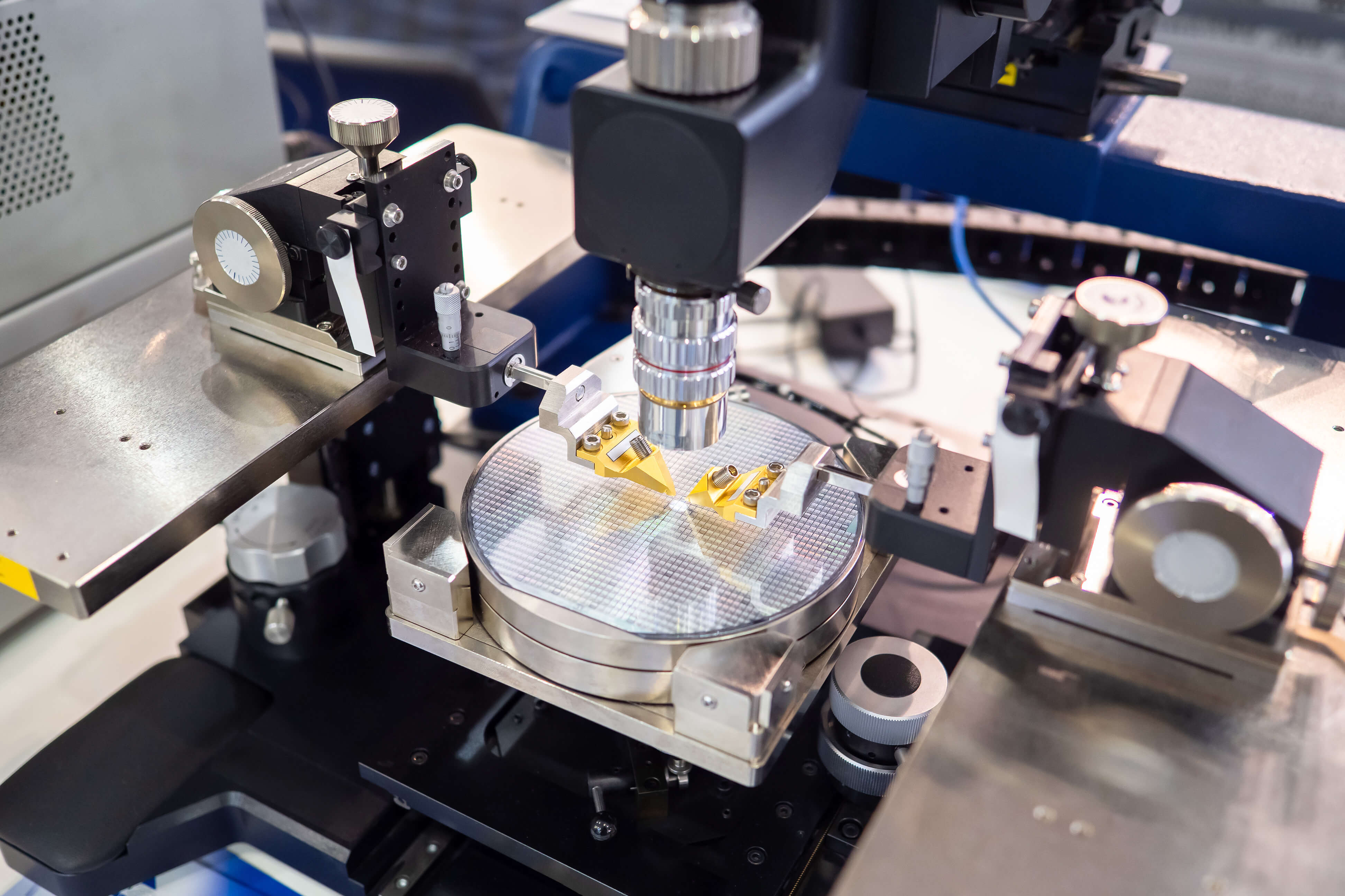 A modern 3D printer printing a metal turbine